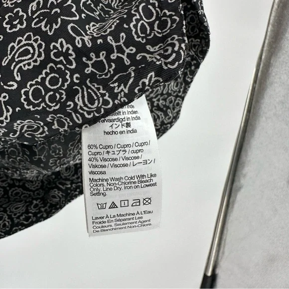 Madewell Pleated Black & White Short Sleeve Top Medium - Picture 5 of 7